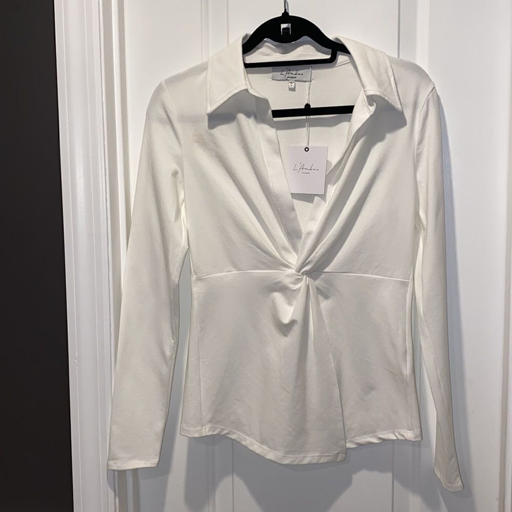NWT L'Academie The Amarine Top in White - Picture 5 of 10